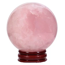 Natural Rose Quartz Crystal Ball Gemstone Home Decoration Healing Stone Spher...