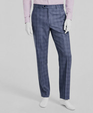 Michael Kors Men's Blue Denim Wool Stretch Classic Fit Suit Pants Size 36W 32L