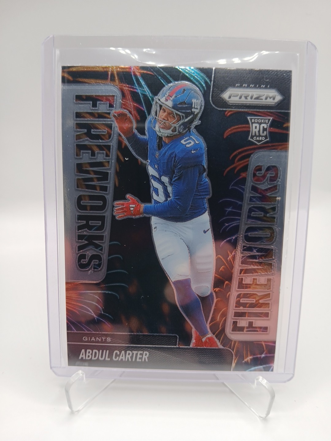 2025 Panini Prizm - Fireworks Abdul Carter #7 (RC) Rookie Card New York Giants