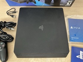 Sony PlayStation 4 Slim 500GB Black Console w/ Uncharted 4 Box - Tested & Works