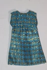 VINTAGE BARBIE 1960'S CLONE BLUE AND GOLD METALLIC HARLEQUIN DRESS -hong kong