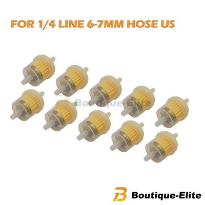 10PCS For 1/4'' Line 6-7mm Hose Motor Inline Gas Oil Fuel Filter Small Engine US