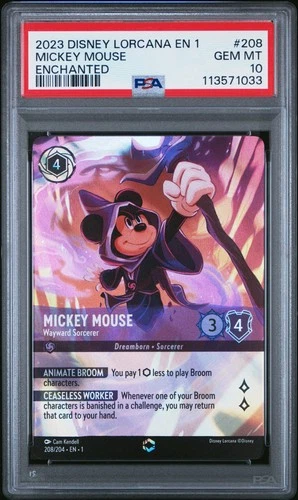 DISNEY LORCANA EN 1-THE FIRST CHAPTER MICKEY MOUSE - WAYWARD SORCERER PSA 10
