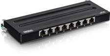 8-Port Cat6A Shielded Patch Panel, Wall Mount Ready, 10G Ready, Cat5E,Cat6,Cat6A