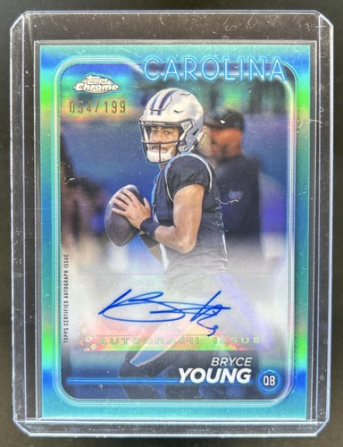 2024 Topps Chrome Bryce Young Auto Autograph Aqua Refractor #/199 Panthers