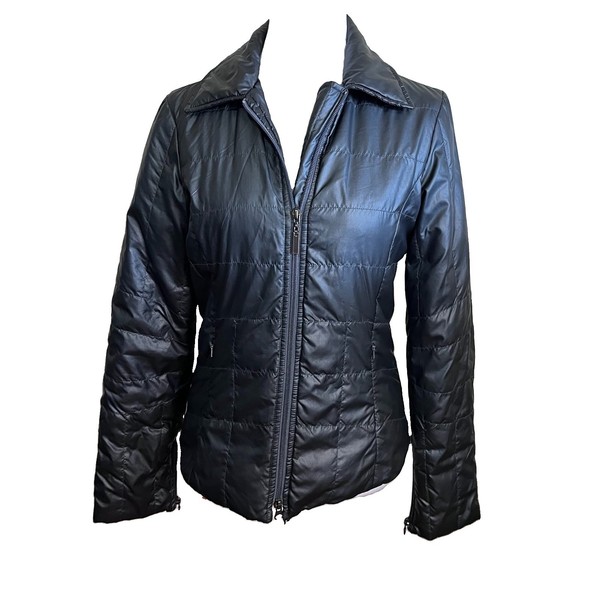 Jane Lamerton Ladies Size 8 Black Quilted Puffer Jacket In Excellent Condition