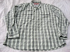 Simms Men's Pearl Snap Vented Long Sleeve Shirt XL Checks
