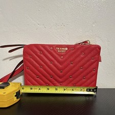 Victoria's Secret Red Quilted Studded Chain Strap Shoulder Bag Gold Hardware