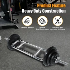 34in Weight Lifting Bar 300lbs Capacity Olympic Barbell Bar with 2 Hex Lock Ring