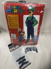 Super Mario Luigi Halloween Costume Size LG 12-14. 8-10years. Used Complete