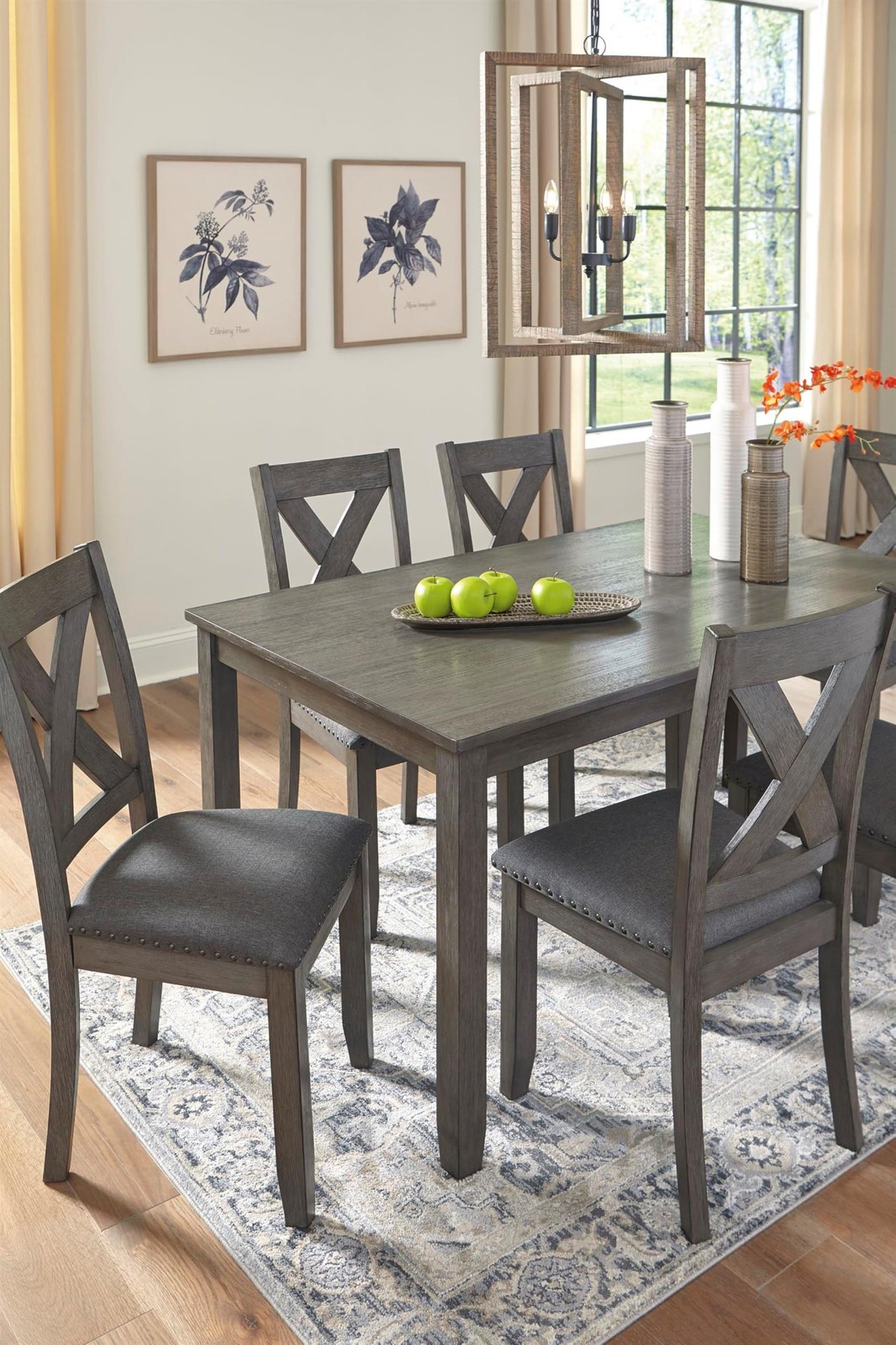 Signature Design by Ashley Caitbrook Gray Dining Table and Chairs - Set of 7