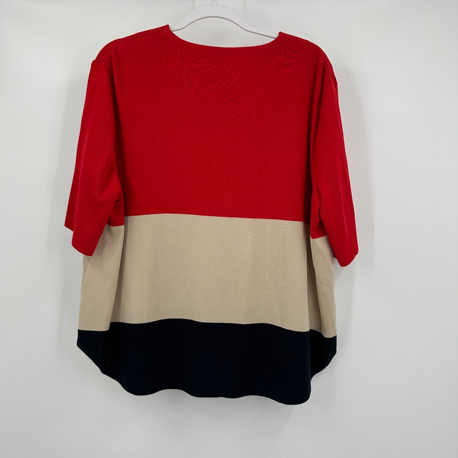 Ming Wang Womens Cardigan Size XL Statement Business Colorblock Career