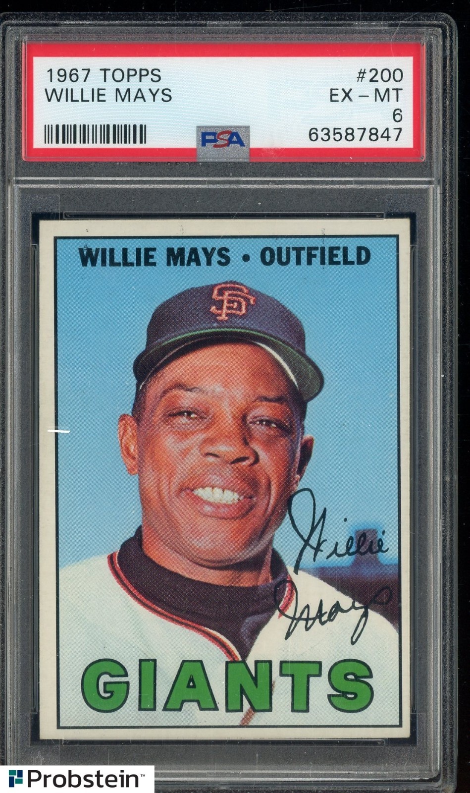 1967 Topps #200 Willie Mays San Francisco Giants HOF PSA 6 EX-MT