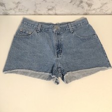 Vintage 90s No Boundaries NOBO Blue Denim Jean Sz 9 Cut Off Cotton Mini Shorts