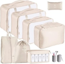 9x/Set Compression Bags Organiser Suitcases Packing Cubes Travel Storage Luggage