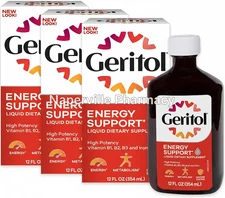 3 Pack Geritol Liquid B-Vitamins & Iron Supplement 3x12 Oz (354ml) Fast ShippinG