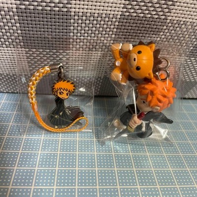 Bleach Ichigo Metal Strap Keychain Set Ichigo and Kon Collectible Charm