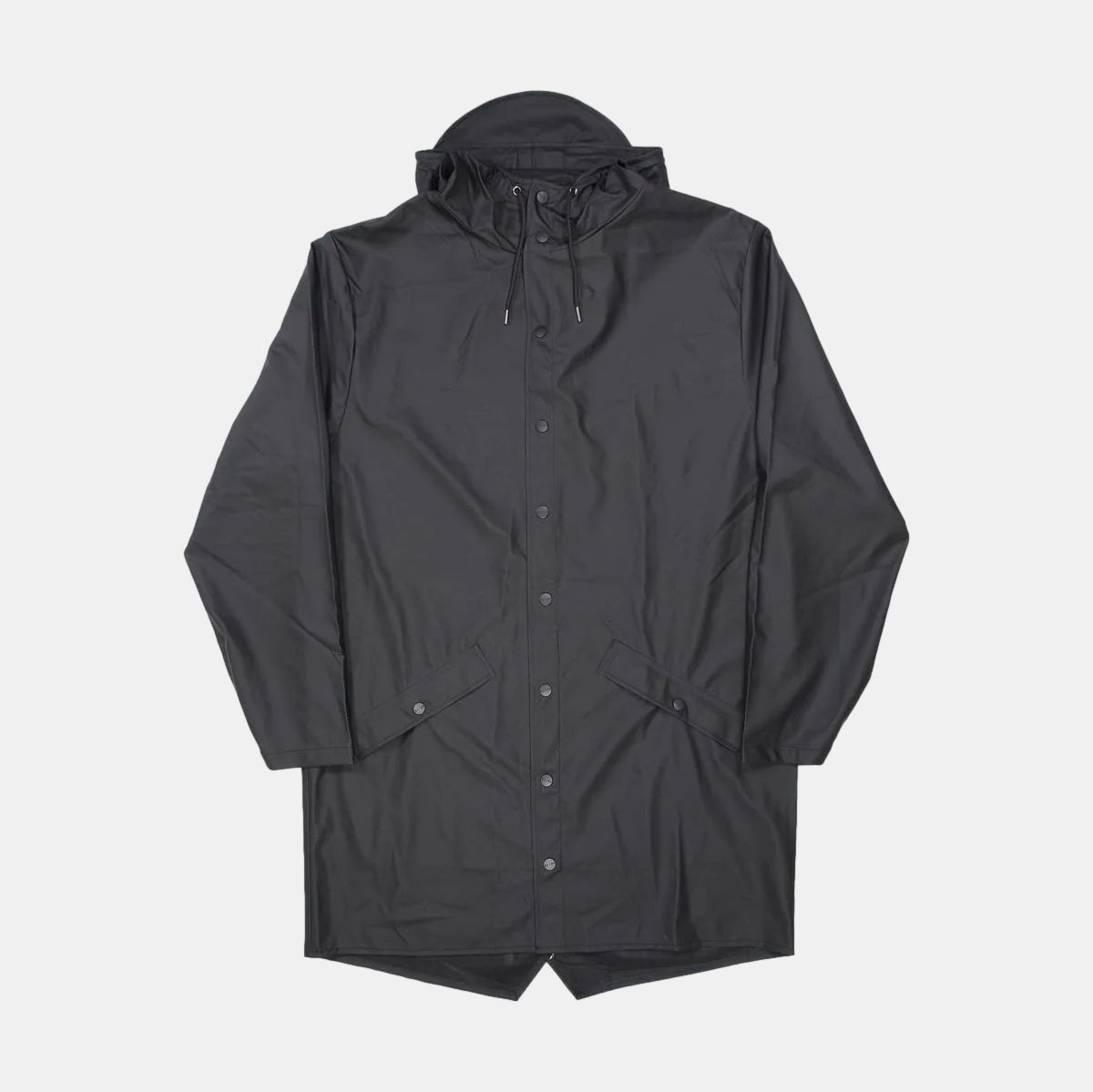 Rains Long Mid-Length Mens Jacket in Black - Size M - Polyester