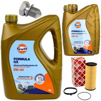 MotoröL Filter Set Gulf Formula GX 5W-40 7 Liter + Schraube FüR Audi A4 A6 A8