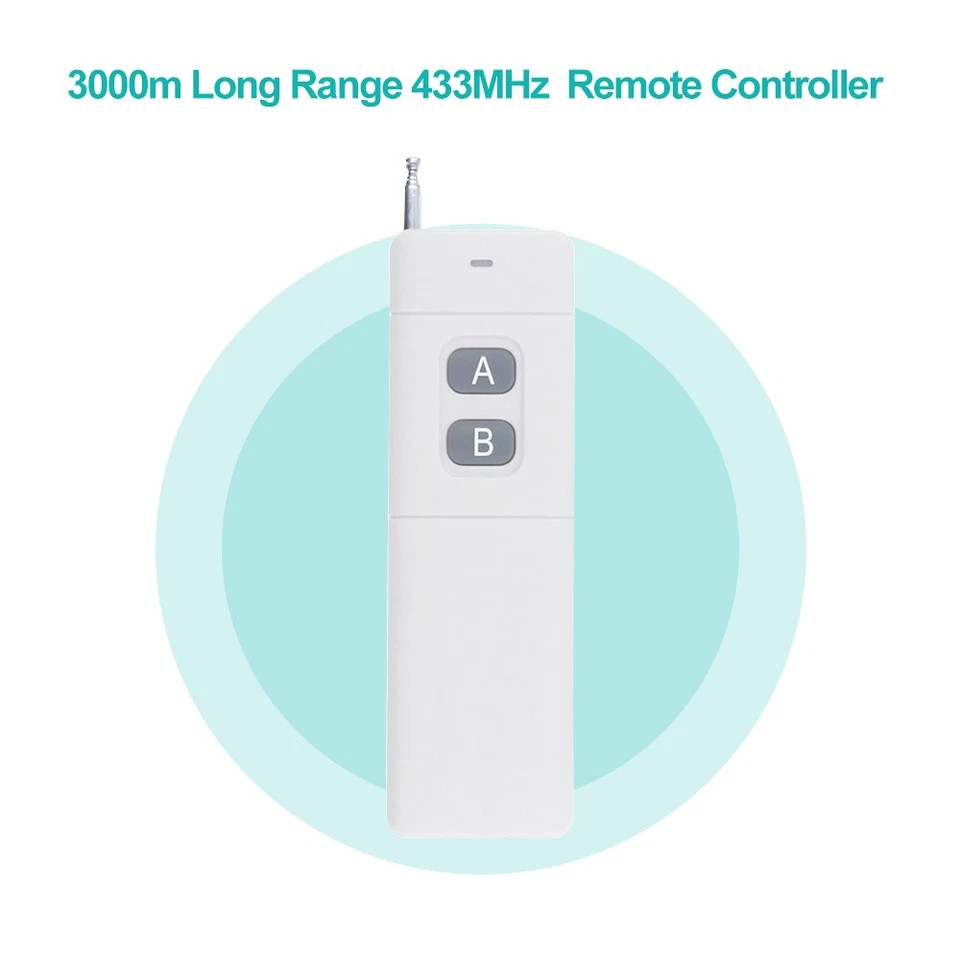 3000m Long Range Distance High Power 2CH Remote Control Key Fob 2 CH RF 433 MHz - Photo 3/4