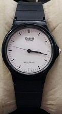 Casio Quartz Watch MQ-24 1330 White Dial Black Band New Battery