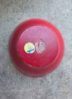 Red Painted Wooden Round Serving Bowl, Solid Pattern, Cut-Out Handles. Bamboo — photo 6