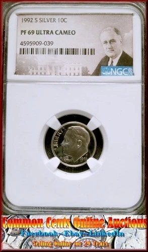 1992-S SILVER Roosevelt, NGC PF-69 Ultra CAMEO Buy $12.95  🎁Free Coin Too 🎁