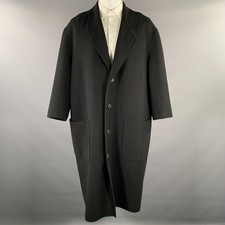 ISSEY MIYAKE Size M Black Wool Nylon Patch Pocket Coat