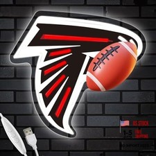 Football Team Neon Sign - Cool Dimmable Light Up Football Team Logo Falkons