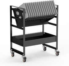 16-Device Mobile Charging Cart Laptop Charging Station w/Storage Shelf Laptop