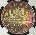1972 Canada Silver Dollar NGC SP67 Monster Rainbow Toned SEE VIDEO