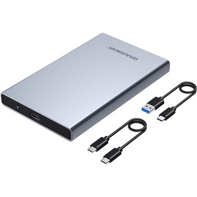 GRAUGEAR externes Festplatten Gehäuse 2,5'' HDD/SSD USB 3.2 Aluminium USB-C USB-A
