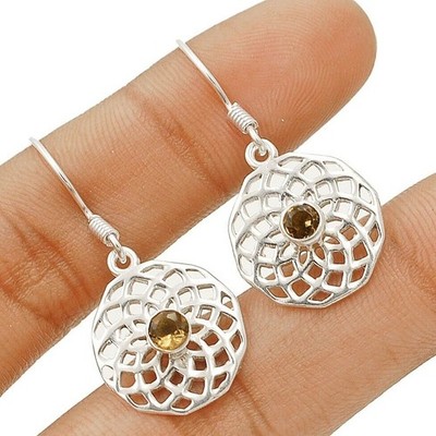 Natürlicher Rauchtopas 925 massiv Sterling Silber Ohrringe Schmuck