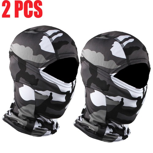 2 Pcs Balaclava Tactical Full Face Mask UV Protection Ski Sun Hood Cover for Men - Picture 42 of 57