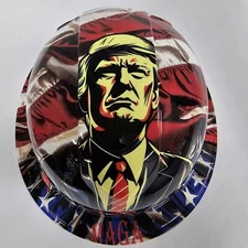 full brim hard hat custom hydro dipped IN ULTRA MAGA TRUMP 2024 POP ART MAGA
