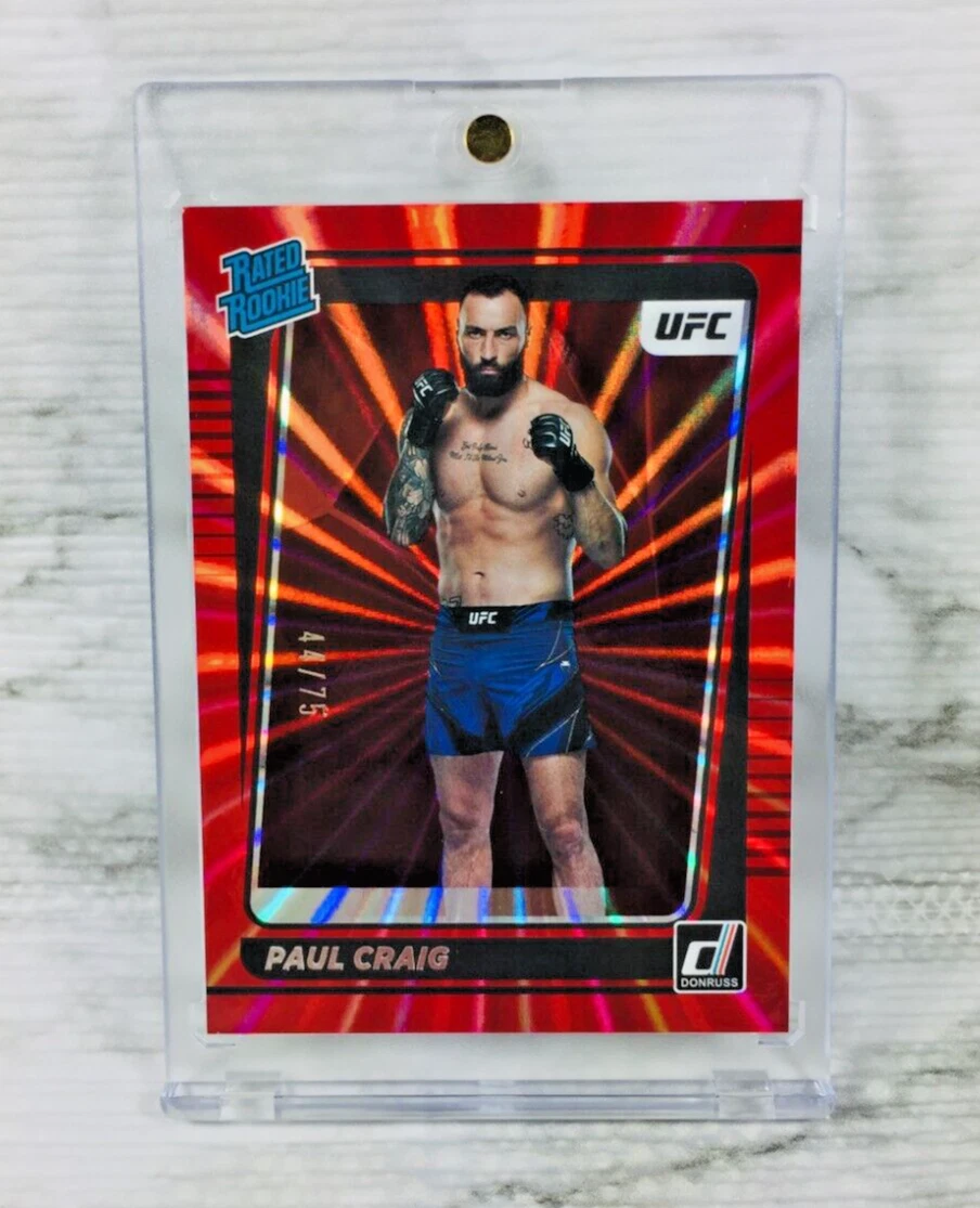 2022 Donruss UFC #202 "PAUL CRAIG" Red Holo Laser Rated Rookie RC (#44/75)