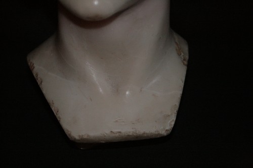 ancienne statue tête de femme art nouveau marbre sculpté fin XIX ème - Picture 6 of 12