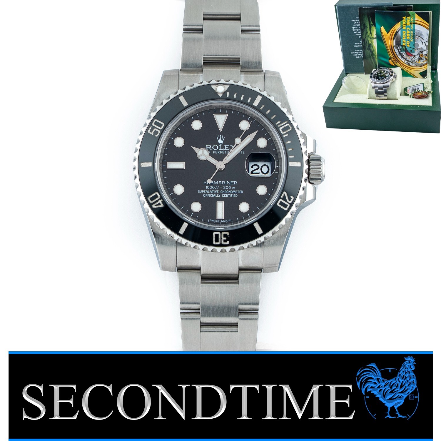 SUBMARINER DATE 40 STEEL CASE GOLD GREEN CERAMIC LEATHER
