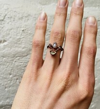 Copper ring Moonstone Opal Quartz