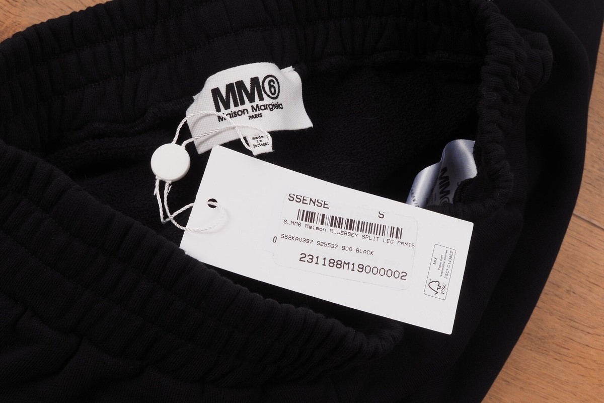 MM6 MAISON MARGIELA Black Vented Sweatpants Men Women Unisex size  