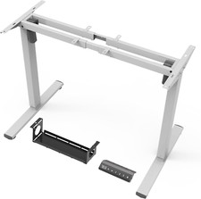 Electric Standing Desk Frame - Dual Motor, Adjustable Height, White, 330Lbs Capa