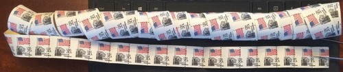 Scott #1895, 20c Flag Over Supreme Ct, Misperf complete coil of 100, plate #2 - Picture 2 of 2