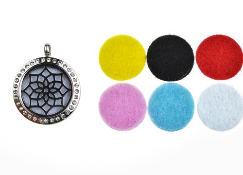 Flower w/CZ's 316L Surgical Stainless Steel Aromatherapy Diffuser Locket - Picture 10 of 11