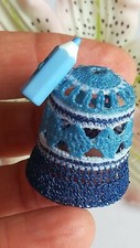Dé à coudre de collection Fait main avec du fil à coudre et un crochet de 0,5 mm