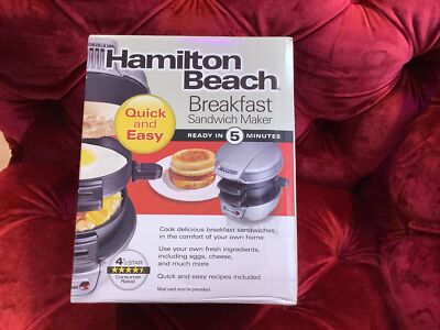 Hamilton Beach Breakfast Sandwich Maker 25478R NEW Factory Sealed Damaged Box
