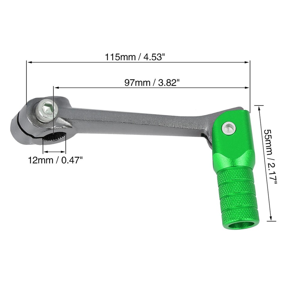 0.47" Aluminum Alloy Motorcycle Shift Lever Folding Gear Shifter Gray