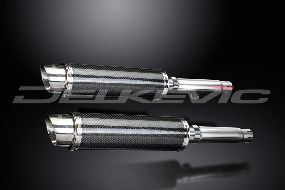 Kit de silenciador de escape de carbono redondo 14" Honda CB450 K3-K7 1970-1974 - Imagem 3 de 4