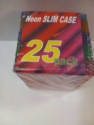 KHypermedia 25-pack slim cases CD/DVD five colors NEON NEW  (Discontinued  )