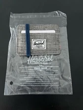 Herschel Men's Charlie RFID Card Case Wallet, Raven Crosshatch New