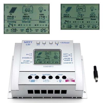 80A 60A MPPT Solar Panel Regulator Charge Controller 12V/24V 1000W/2000W LCD T3